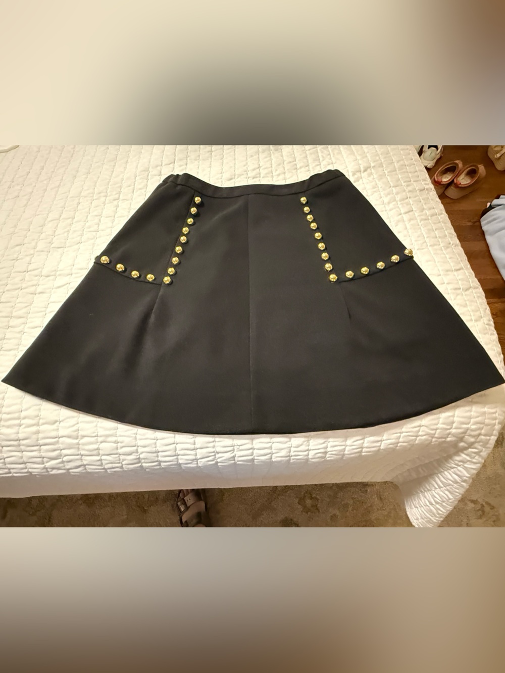 Tuckernuck Black Skater Skirt with Gold Studs